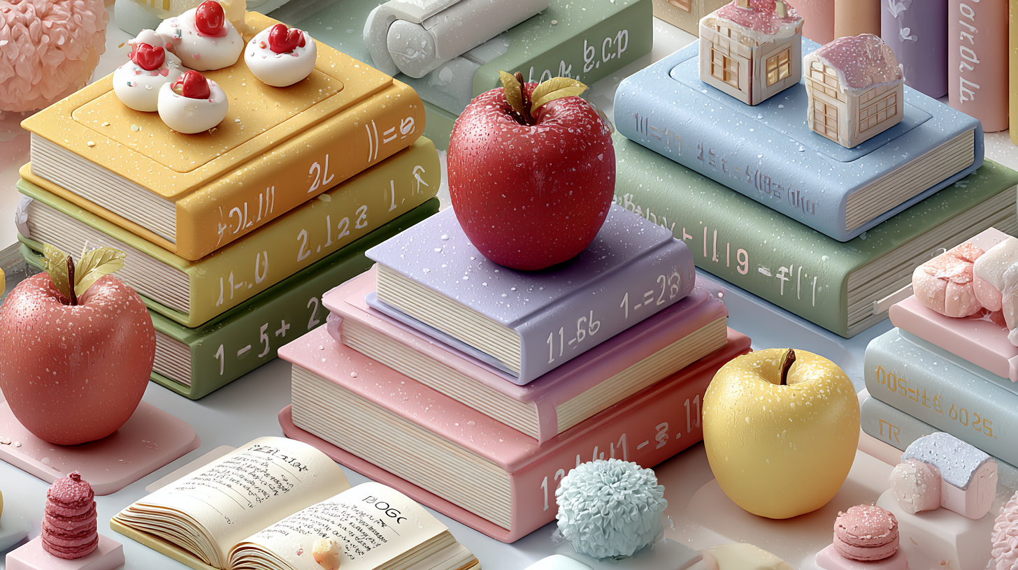 An educational infographic showing how picture books help kids build number sense, with 3D icons and pastel tones.