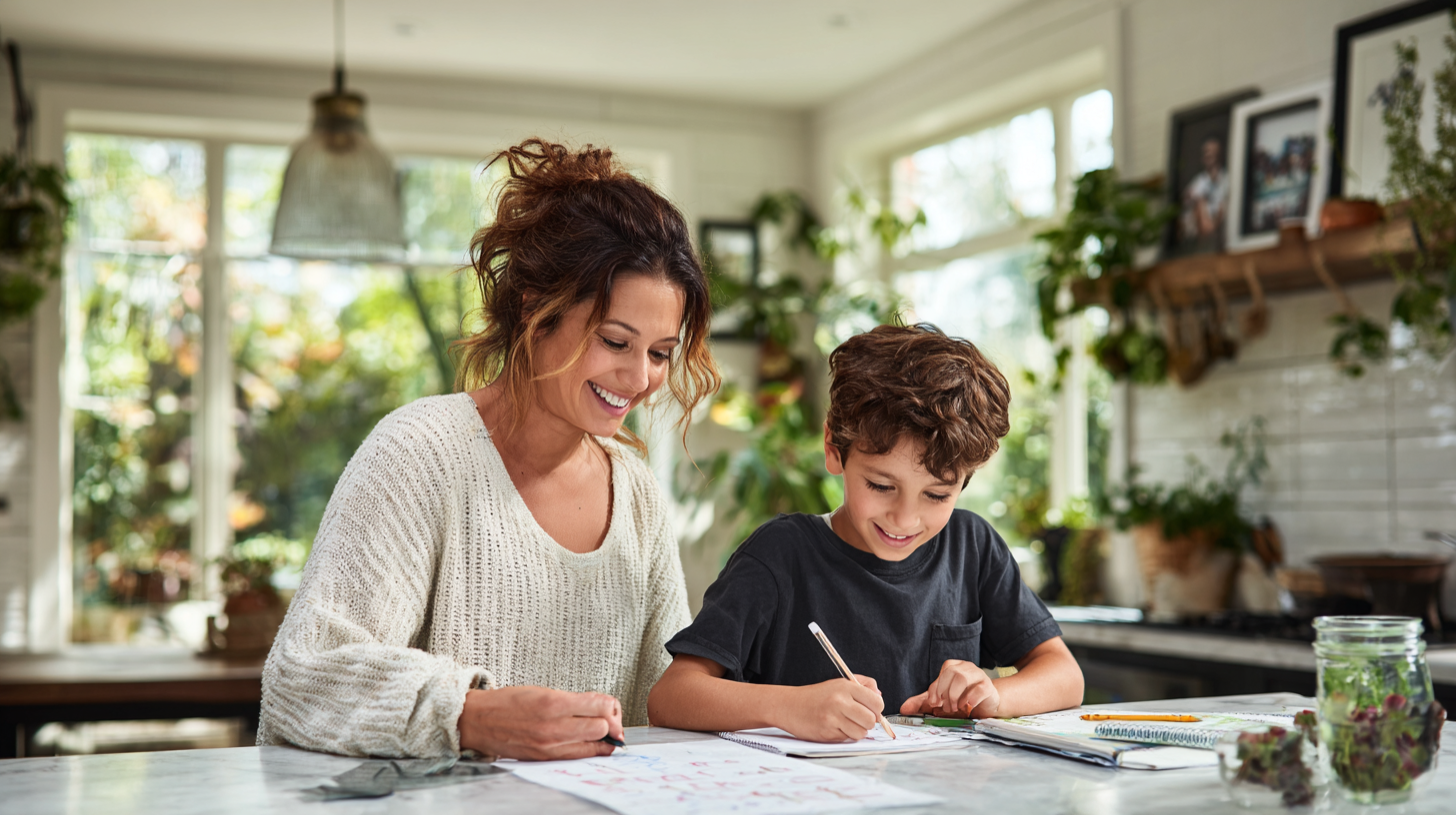 Child gaining confidence through supportive I can't in math learning solutions at home