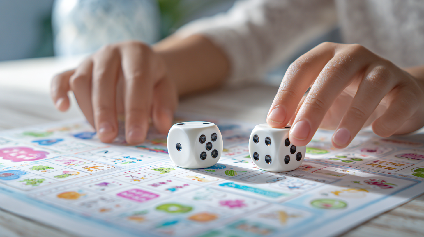 Child rolling dice for Roll-and-Add Challenges math learning games