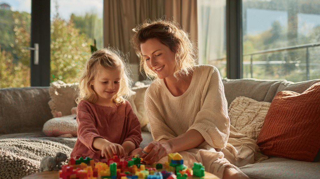 Parent and child having natural conversation about math without formal teaching