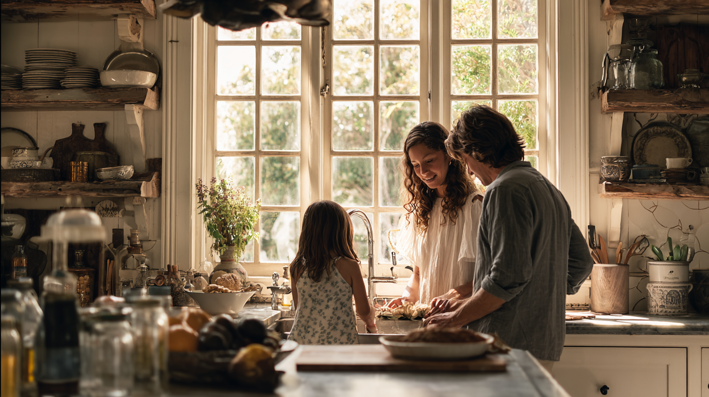 Family naturally discovering math patterns together without formal teaching